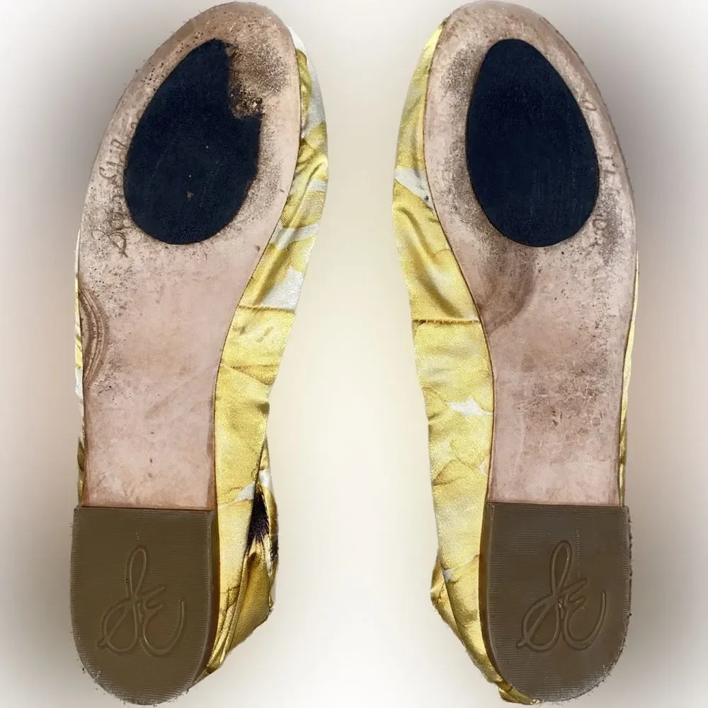 Sam Edelman Felicia Yellow Floral Flats Womens 8